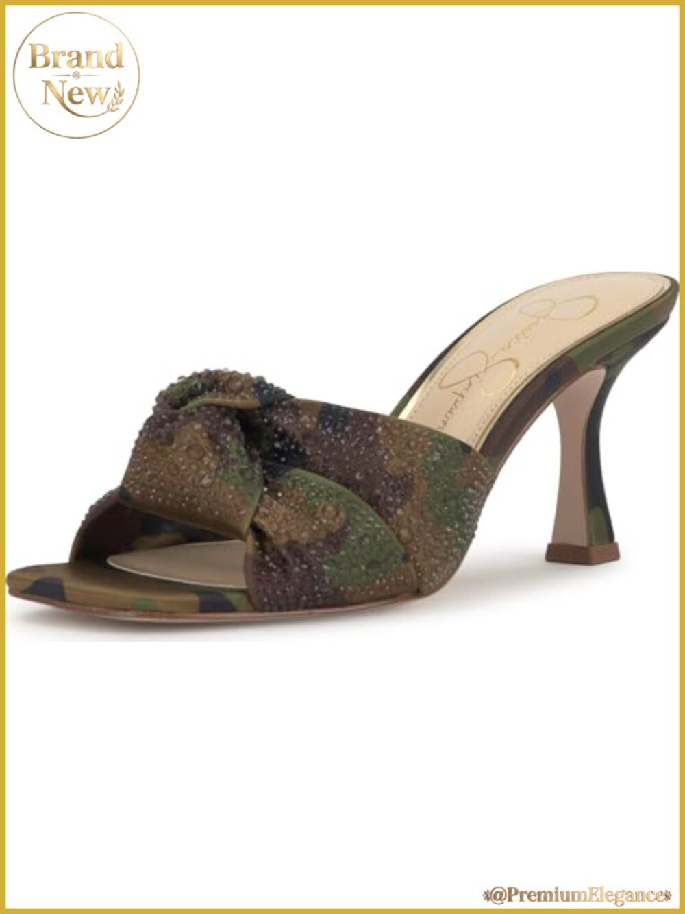 Women's Satin Knotted High Heel Sandal Square Toe 3" Heel
